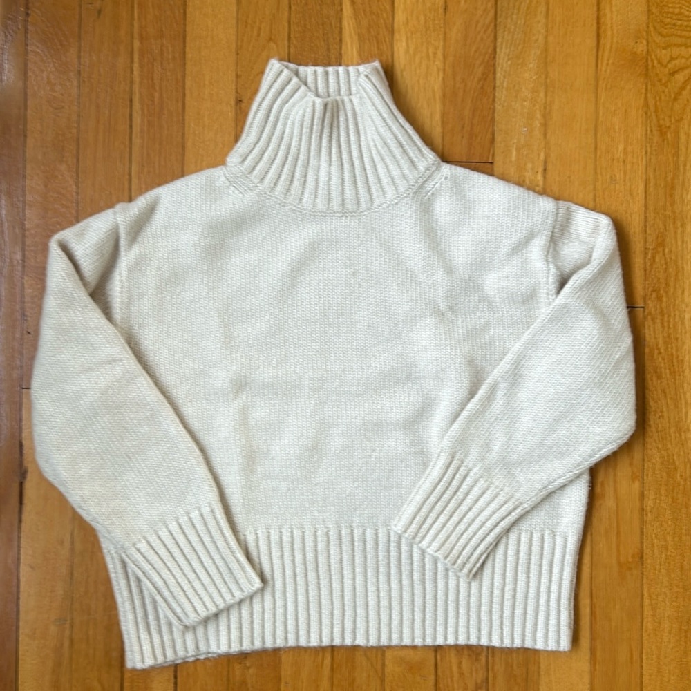 Ann Taylor chunky turtleneck sweater in ivory